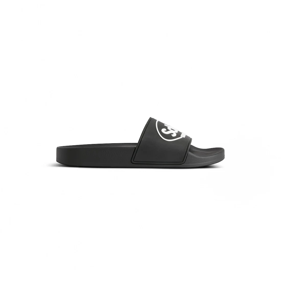 Men's Balenciaga I Scholl Pool Slide Sandal in Black/white - 1
