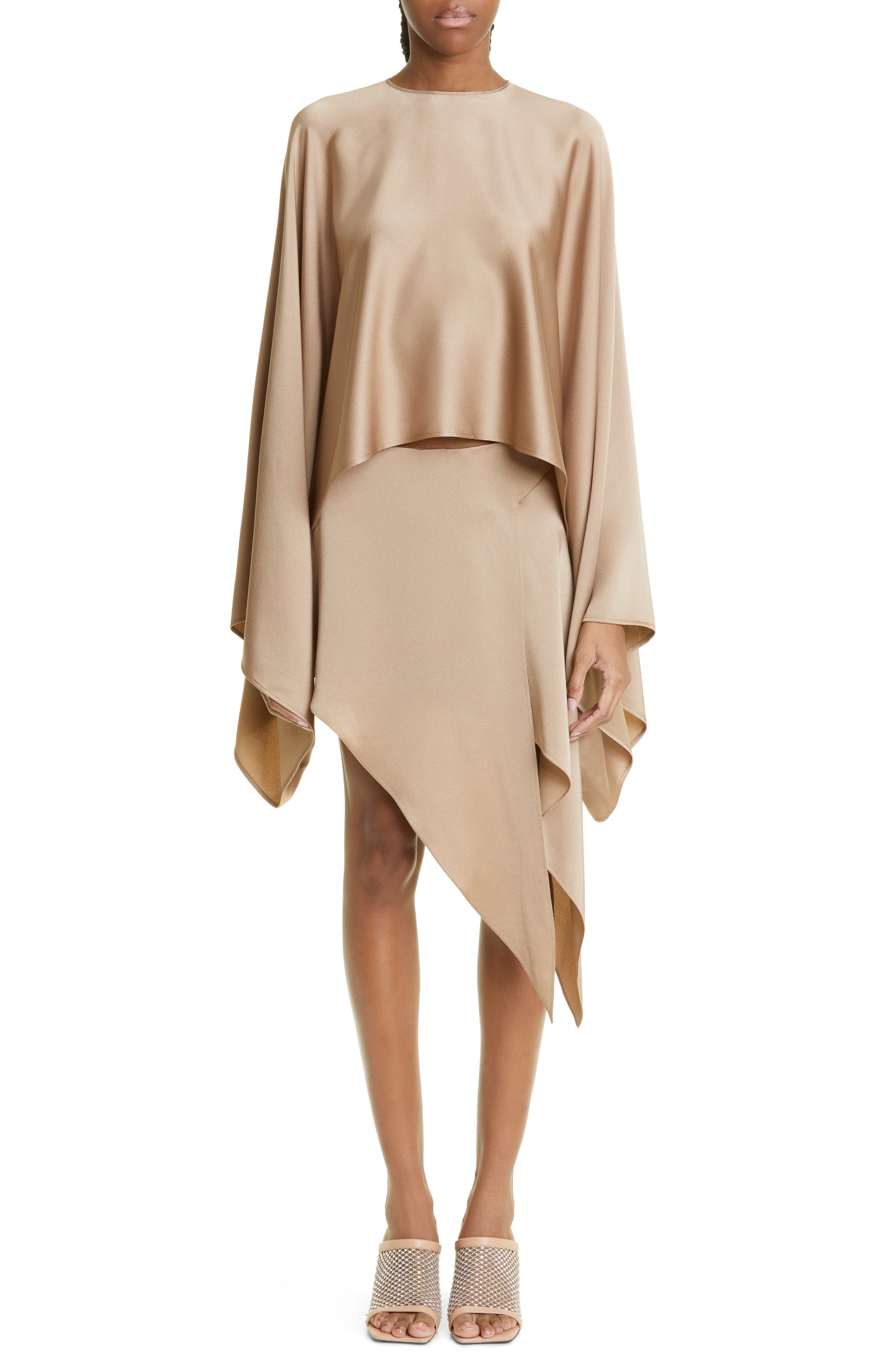 Stella McCartney Asymmetric Hem Skirt in Beige at Nordstrom, Size 16 Us - 2