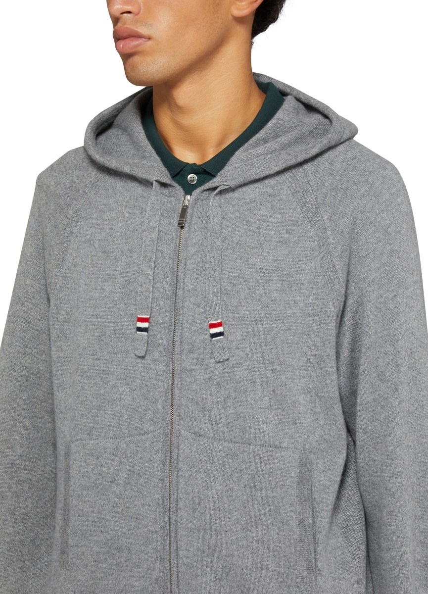 Zipped hoodie in cashmere - 4