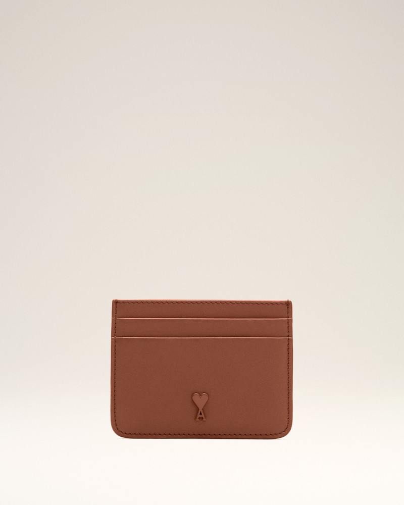 BROWN COWHIDE LEATHER AMI DE COEUR CARD HOLDER 1