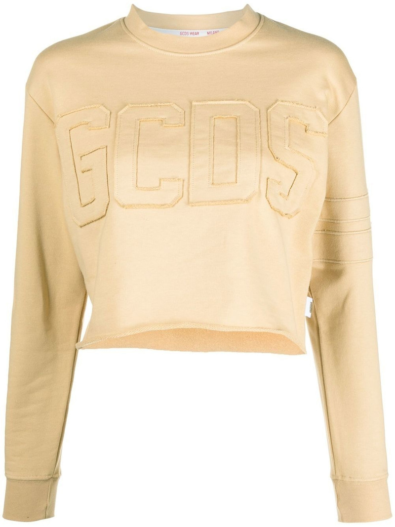 logo print cropped sweatshirt 1