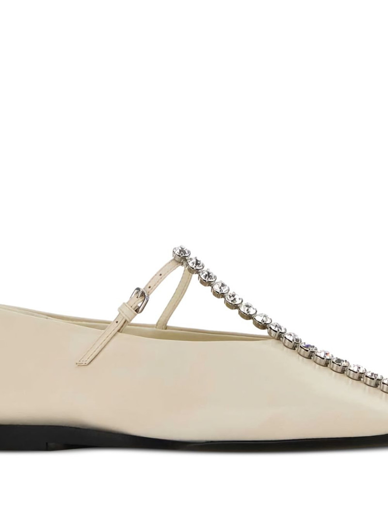 Jil Sander crystal-embellished leather ballerinas outlook