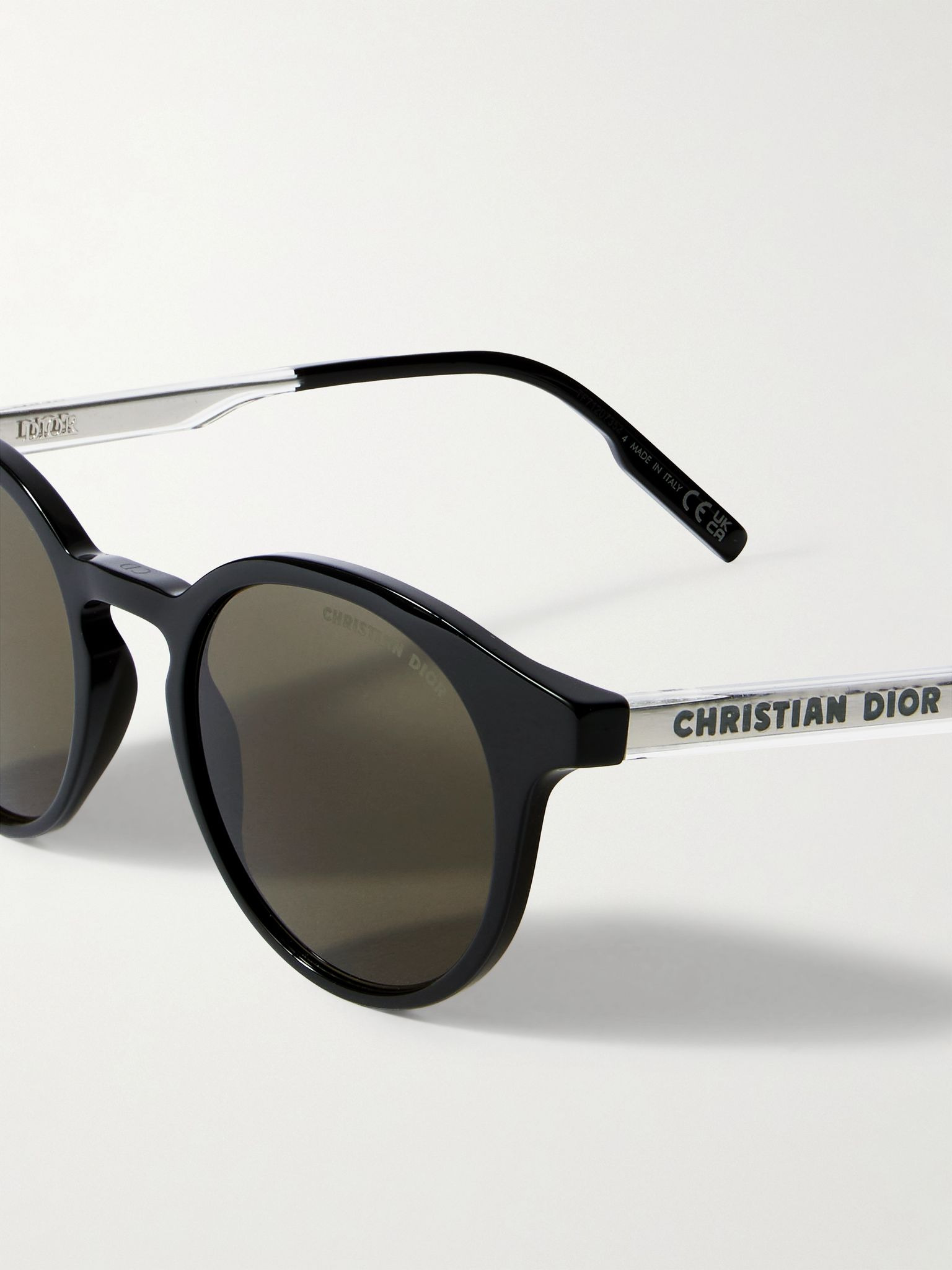 DiorTag R1I Round-Frame Acetate Sunglasses Black - 3