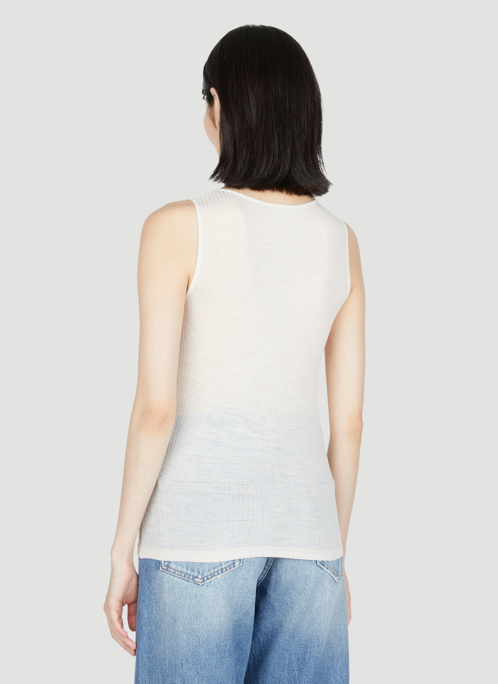 Saint Laurent Women Logo Embroidery Wool Tank Top - 4
