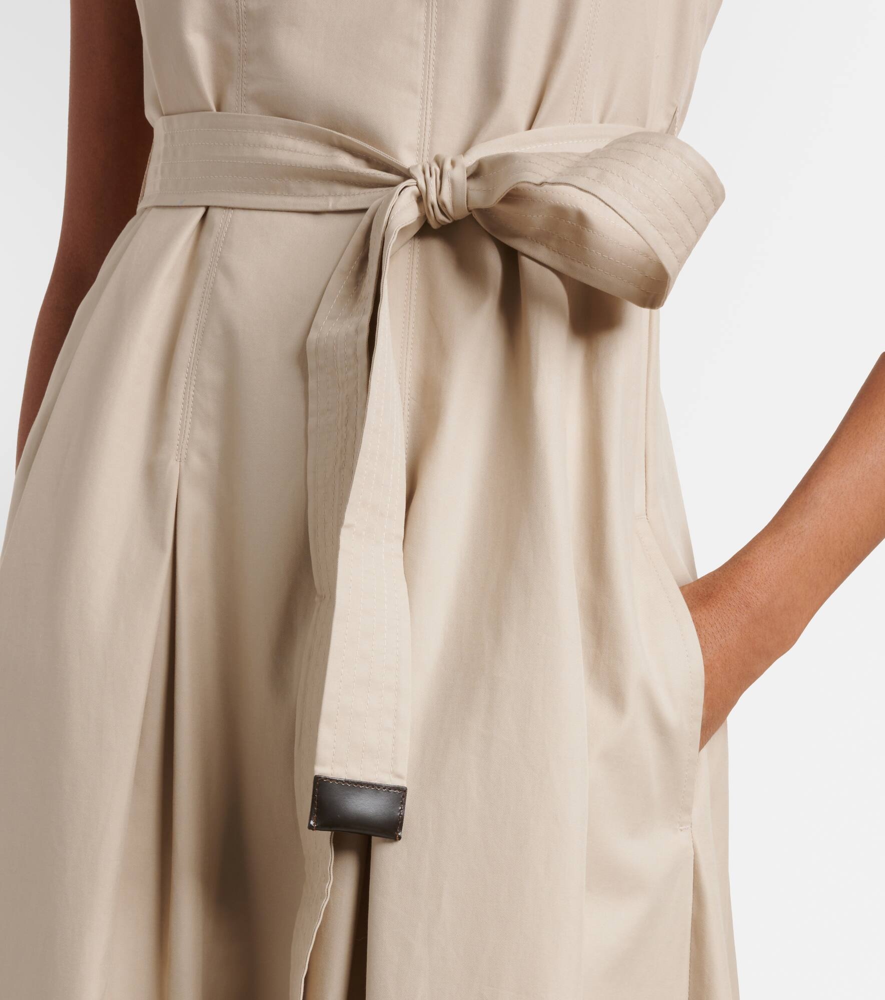 Amina pleated cotton midi dress - 5
