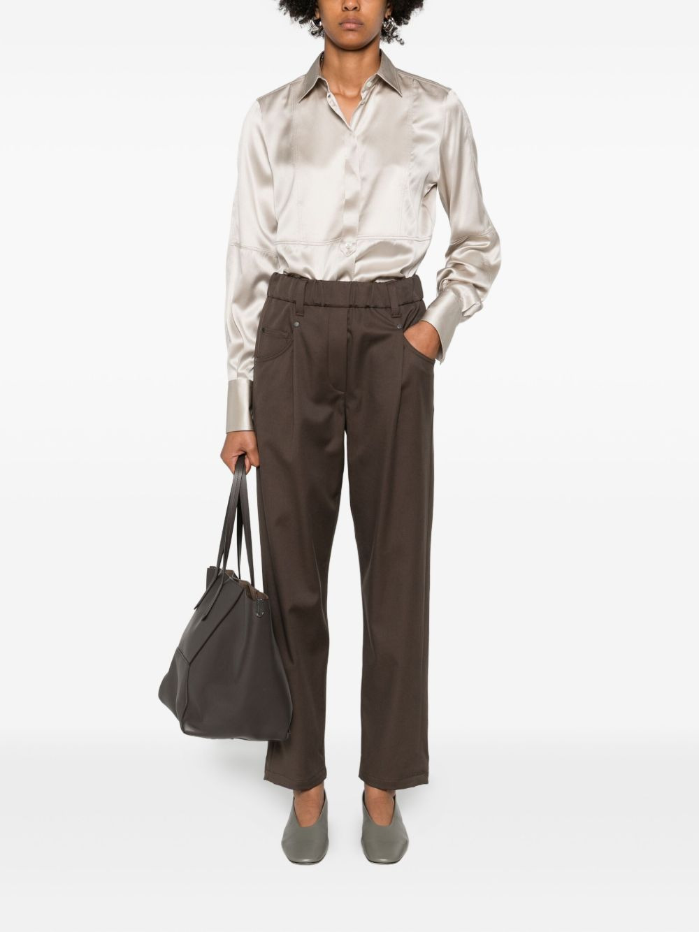 long-sleeve silk shirt - 2