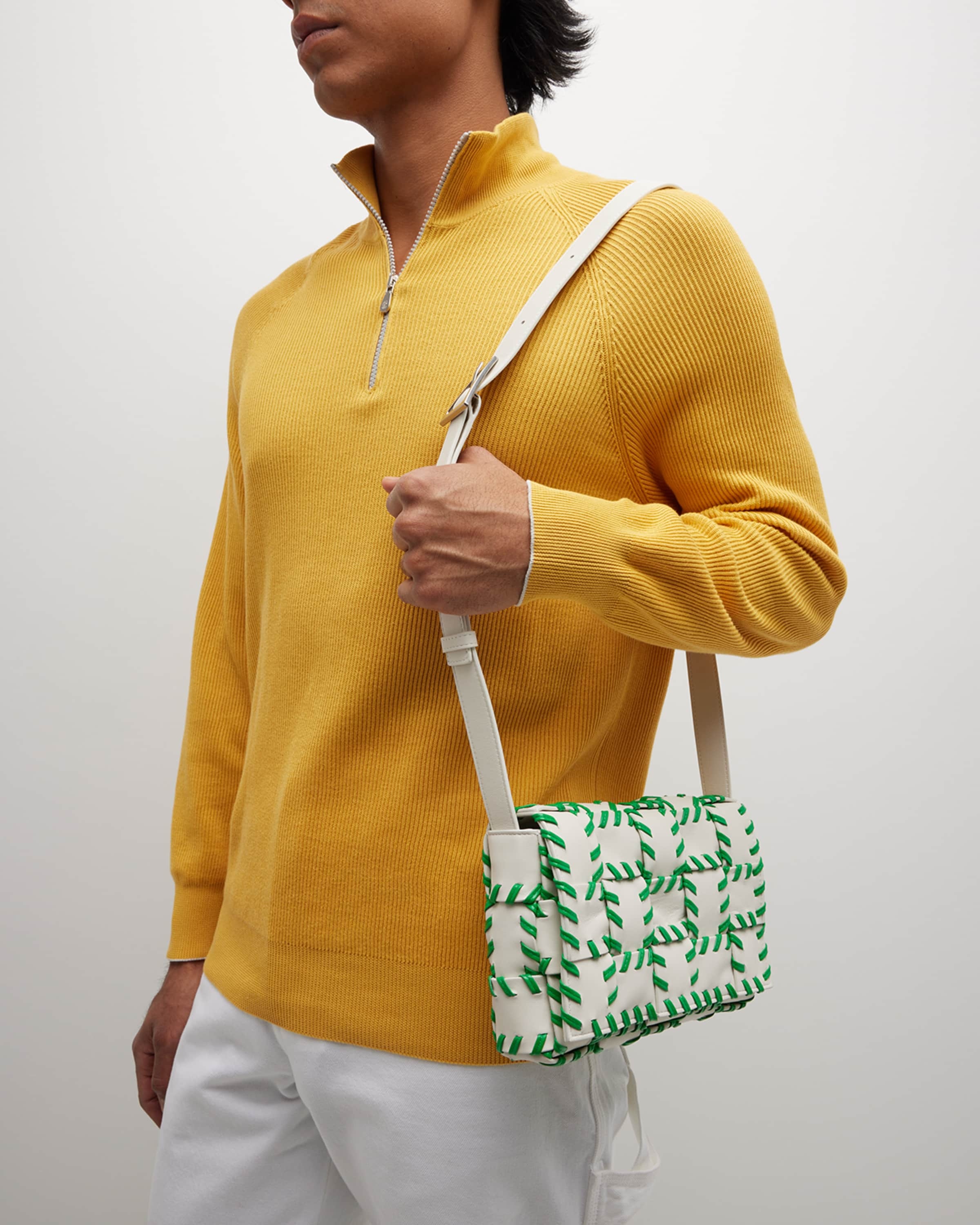 Men's Medium Cassette Baseball Loop Leather Crossbody Bag - 2