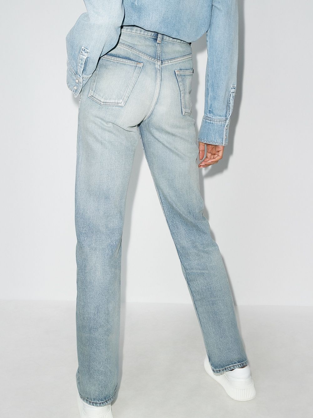 high-waisted straight-leg jeans - 3