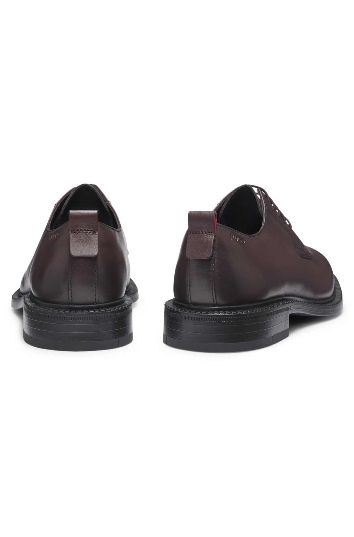 LEATHER DERBY SHOES WITH EMBOSSED LOGO - 5