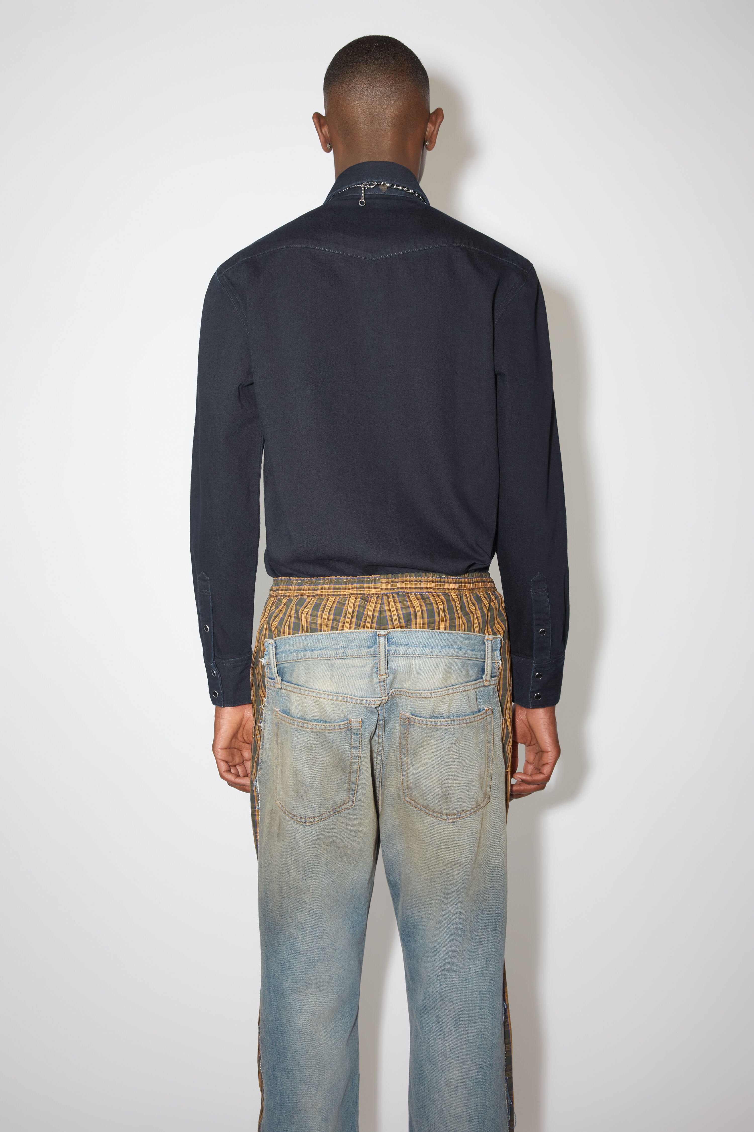 Denim button-up shirt - Blue/black - 3