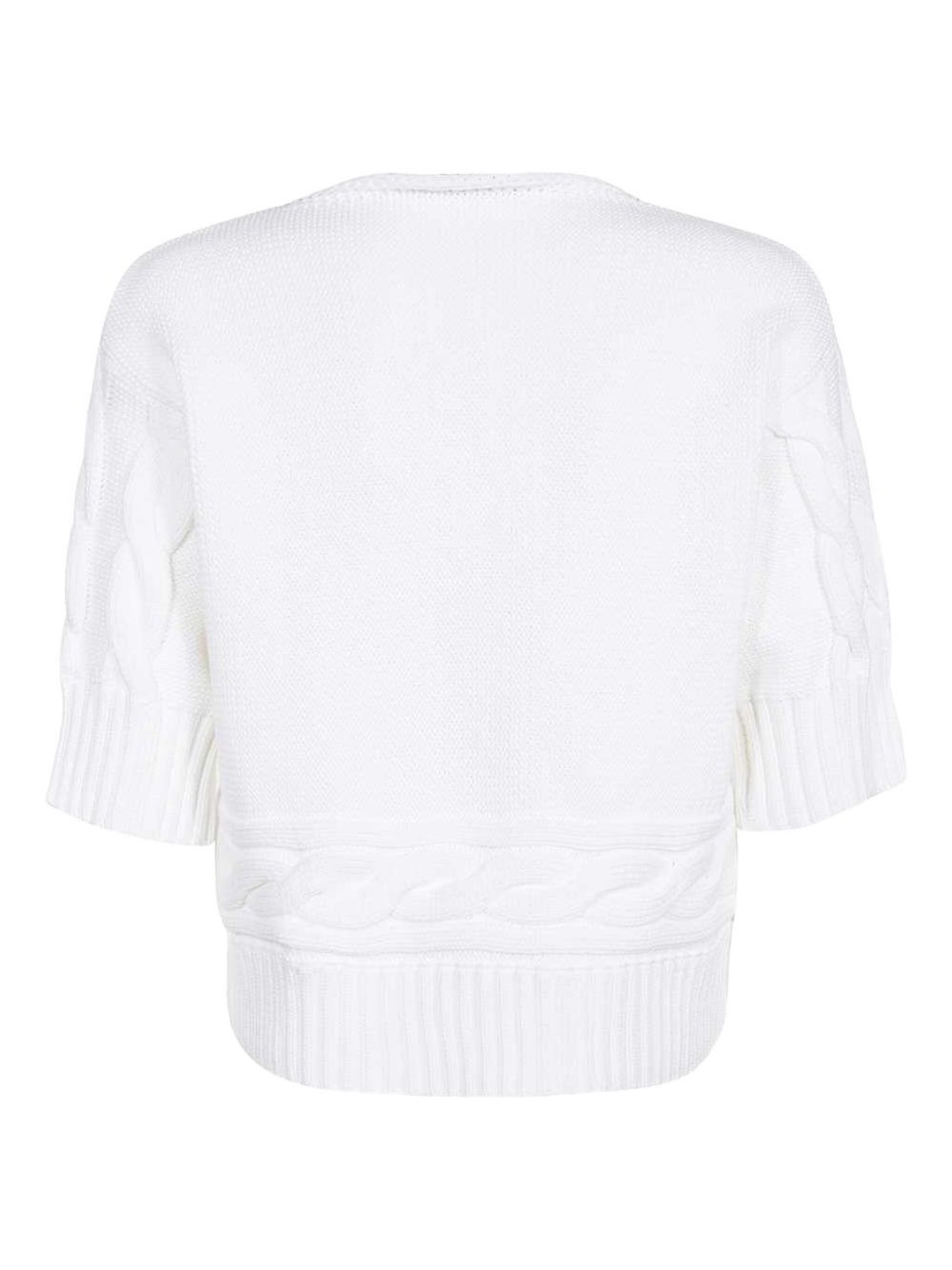 cable-knit short-sleeve sweater - 2