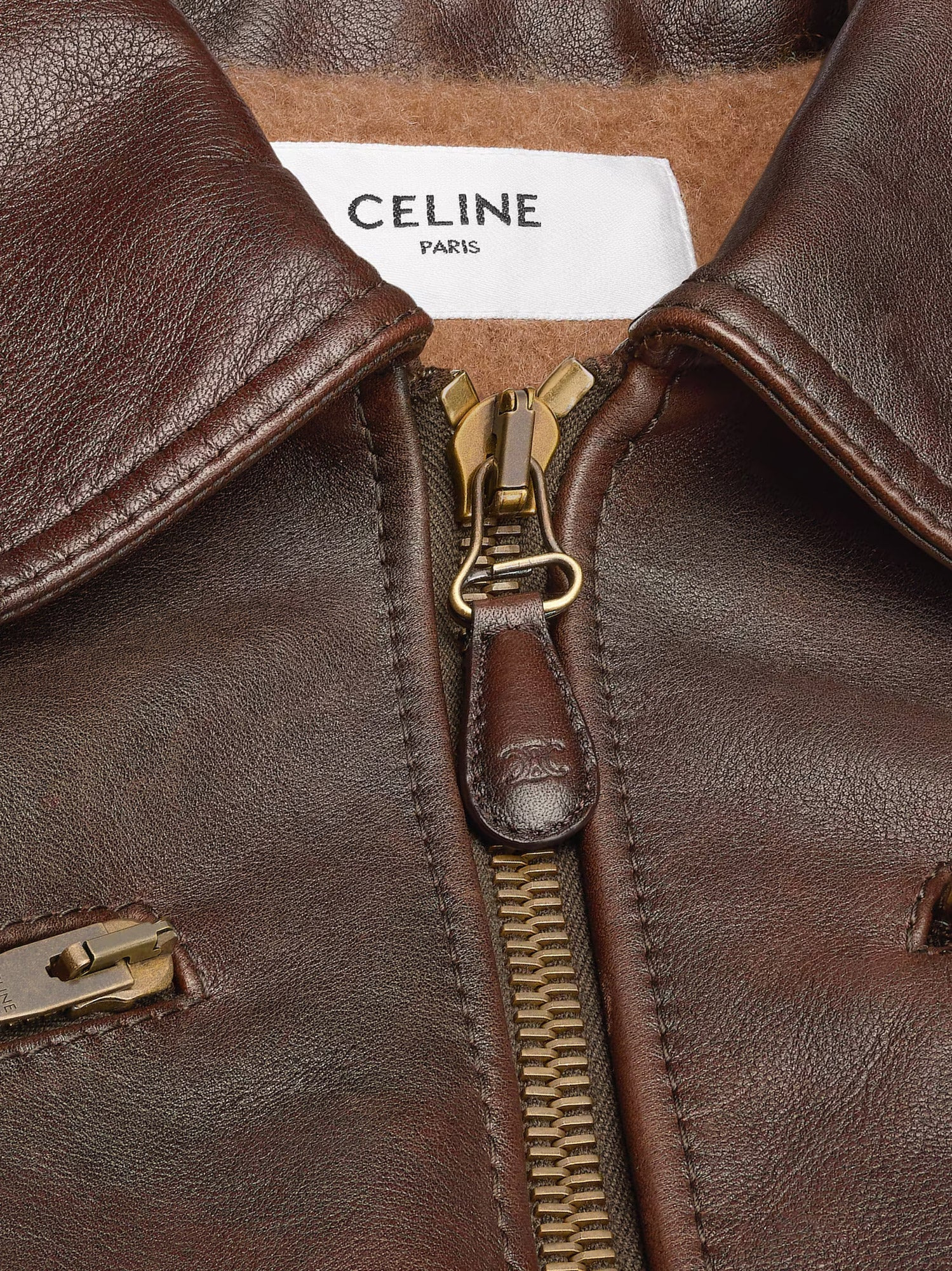 Celine Leather Jacket With Wool Lining - 3