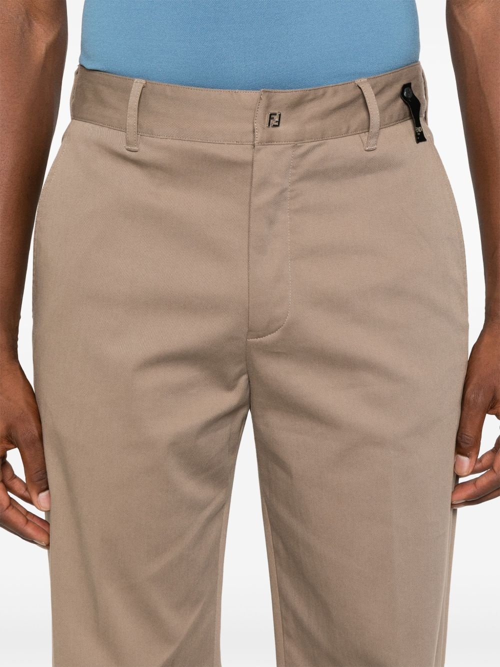 FF logo-plaque stretch-cotton pants - 5
