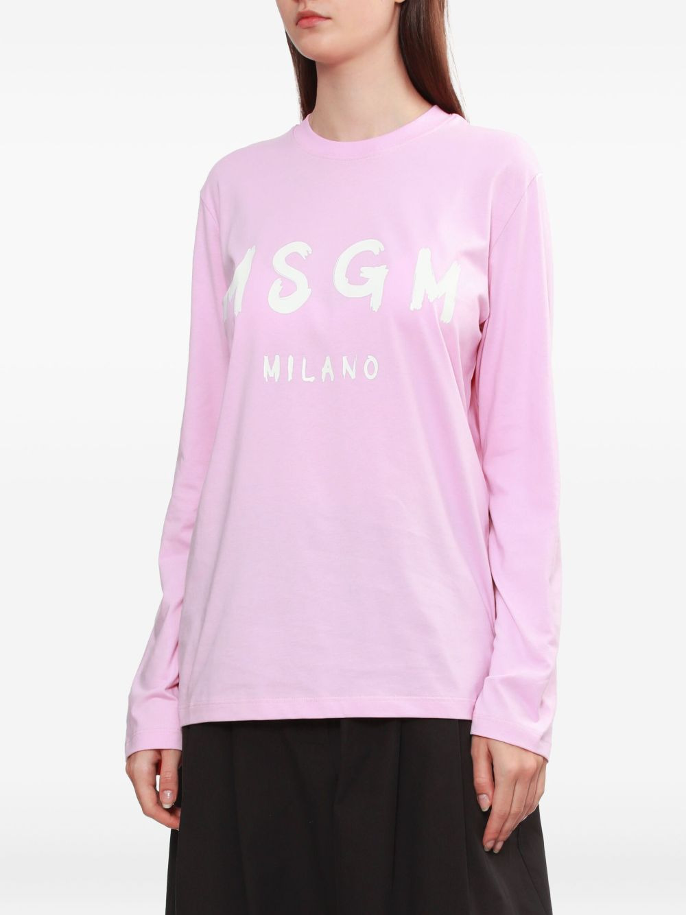 logo-print long-sleeve T-shirt - 3