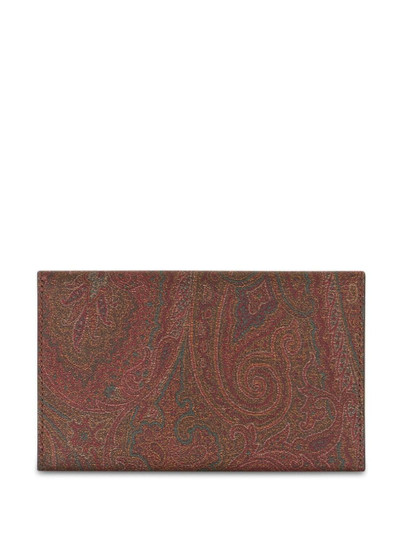 Etro logo-embroidered paisley clutch outlook