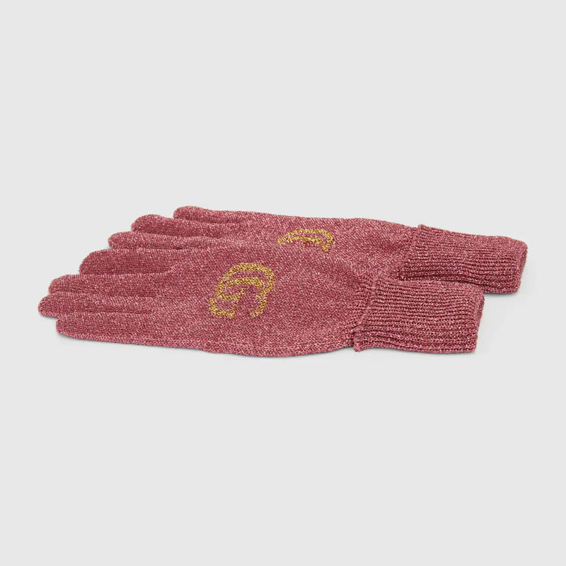 GUCCI Double G lamé jacquard gloves outlook