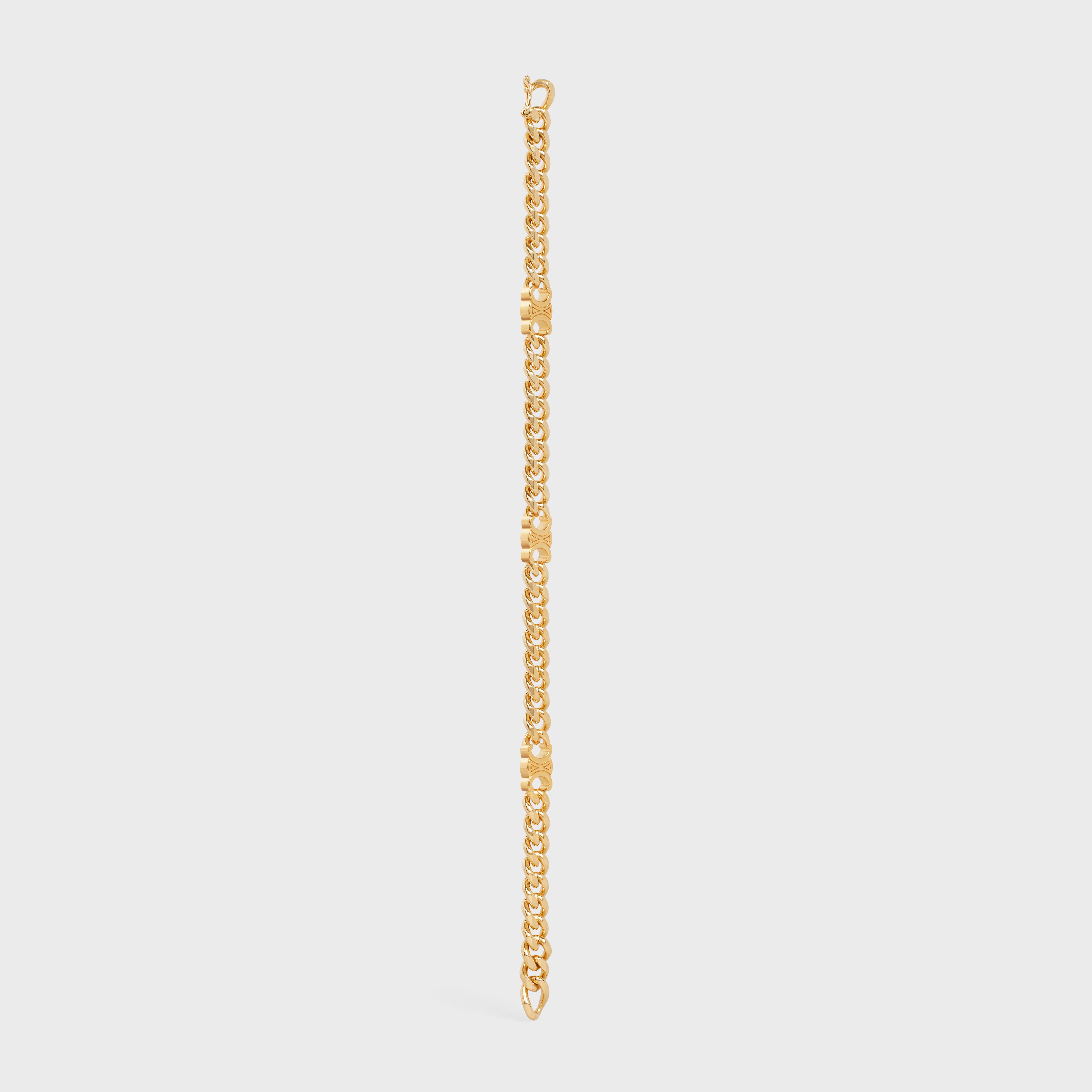 Triomphe Small Gourmette Bracelet in Brass with Gold Finish - 2