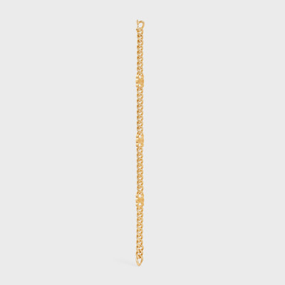 CELINE Triomphe Small Gourmette Bracelet in Brass with Gold Finish outlook