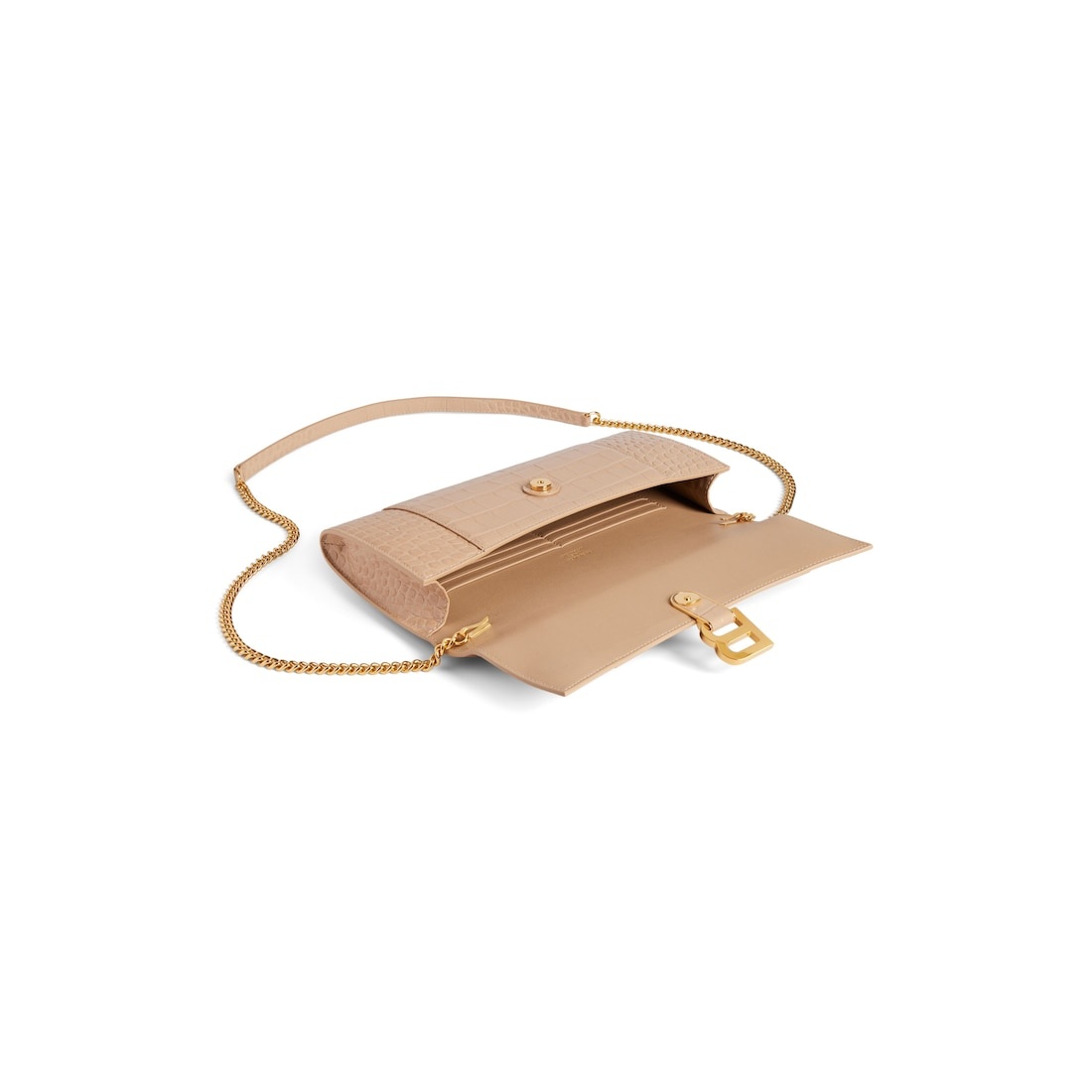 Women's Hourglass Pochette With Chain in Nude - 5