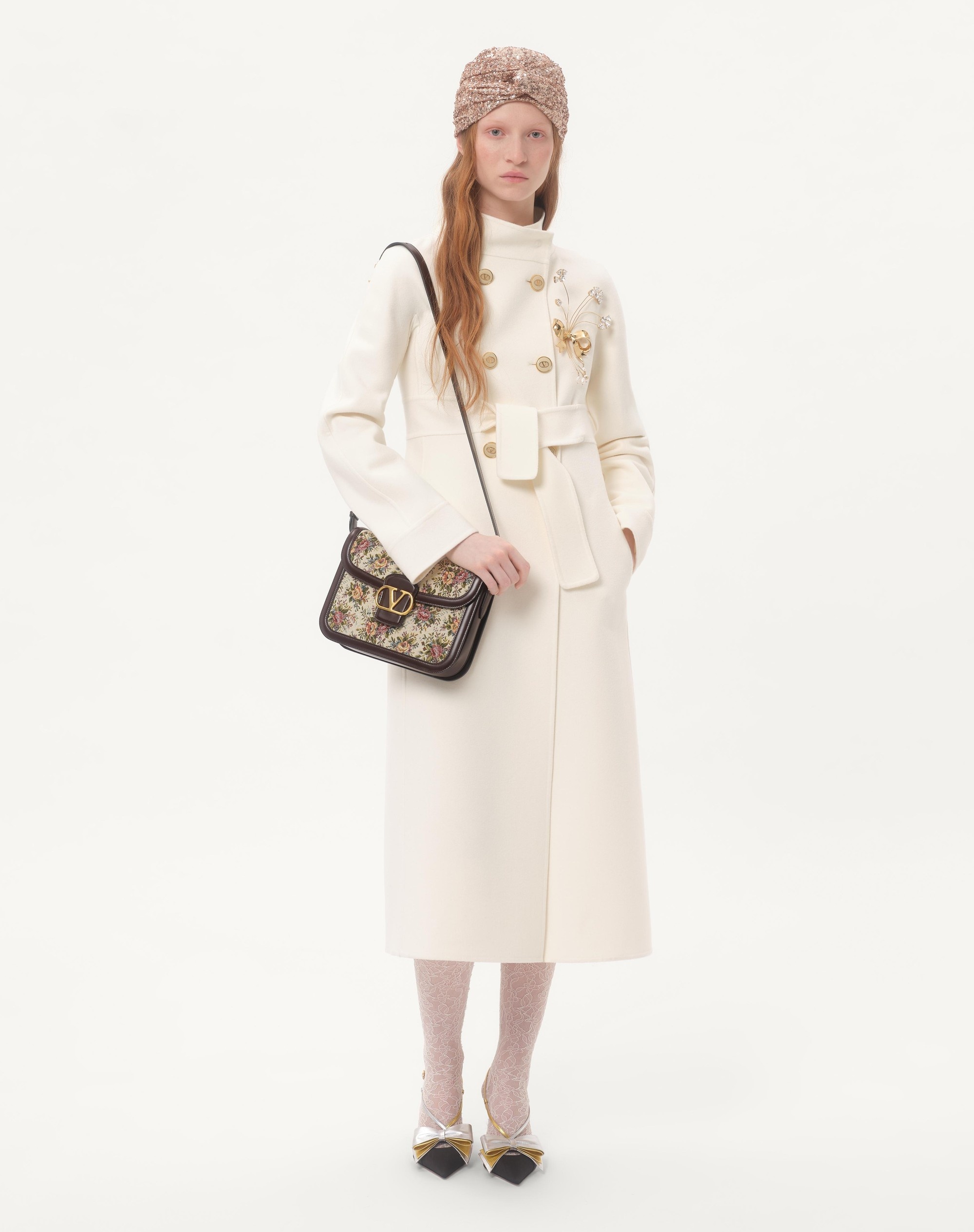 VALENTINO GARAVANI 9TO5 SHOULDER BAG IN PAPIER FLORAL JACQUARD FABRIC - 2