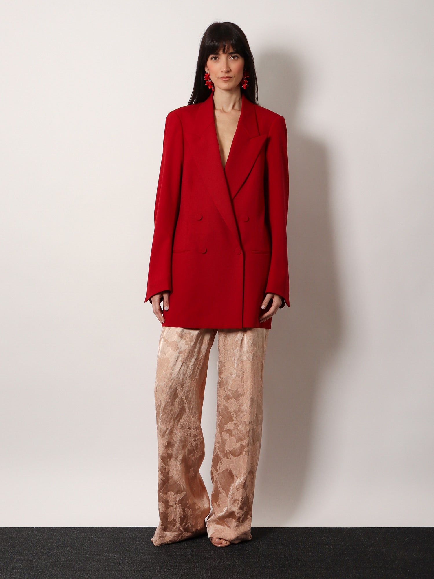 パンツ DRIES VAN NOTEN Damasked linen viscose trouser belt Rosa Dries Van Noten Damasked linen and viscose trouser with belt