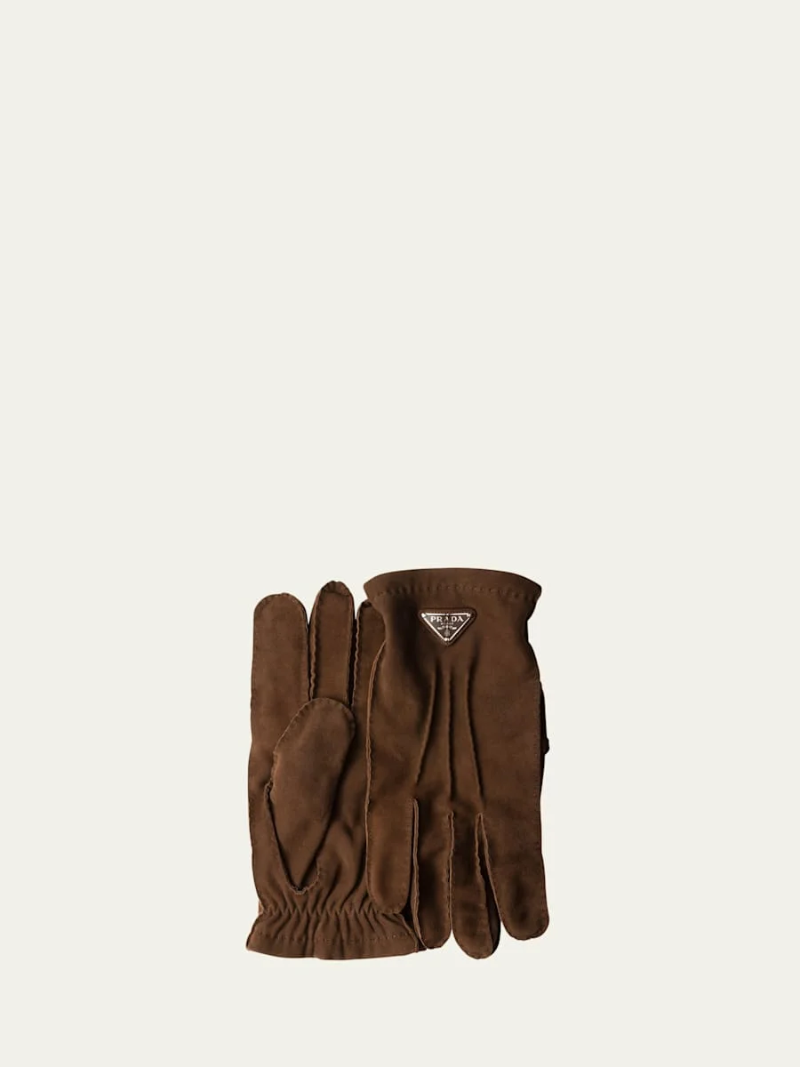 Men's Suede Cashmere-Lined Gloves - 1