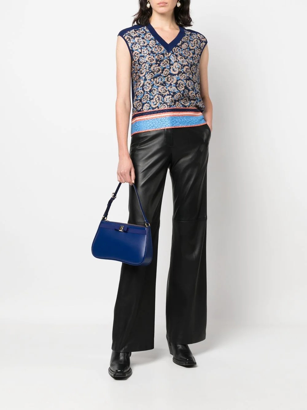 all-over graphic-print V-neck vest - 2