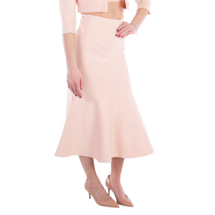 Victoria Beckham Peach Fitted Flared Skirt - 2