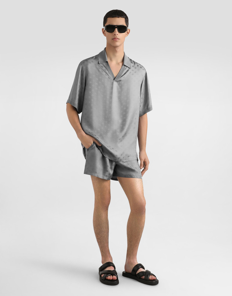 Dolce & Gabbana Silk jacquard polo shirt with DG logo outlook