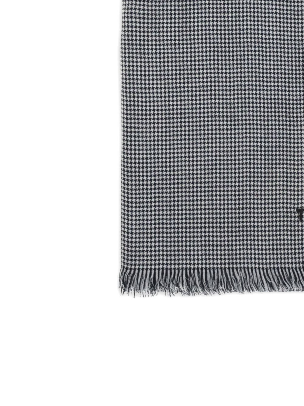 houndstooth fringed scarf - 3