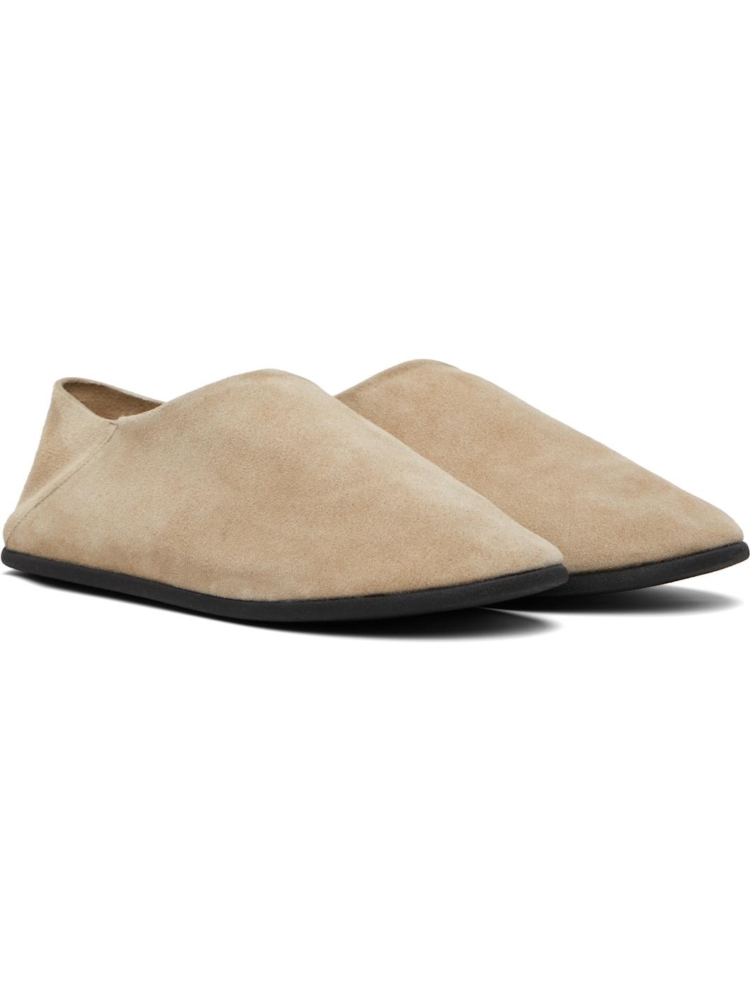 Beige Big Bootie Mule Loafers - 4