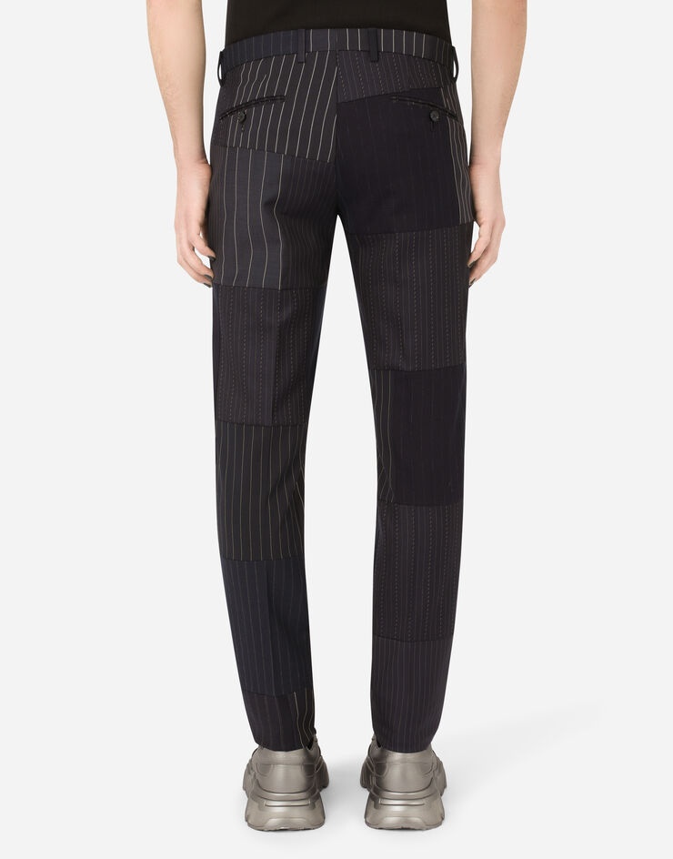 Tailored stretch wool patchwork pants - 2