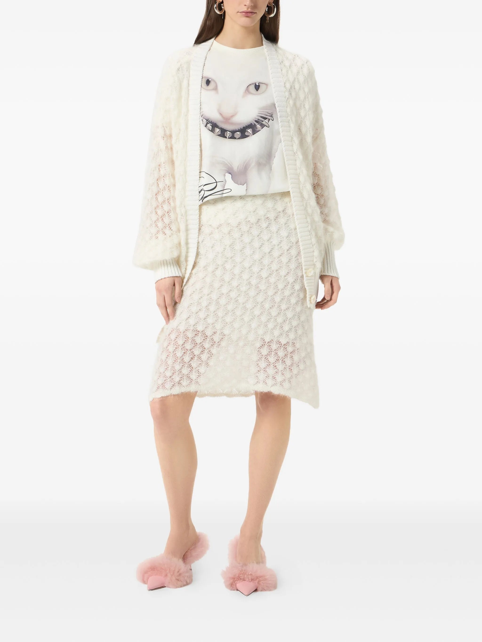 Blumarine Kitten-print Jersey T-shirt - 3