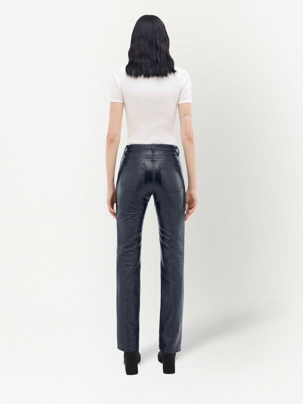 slim-fit vinyl trousers - 4