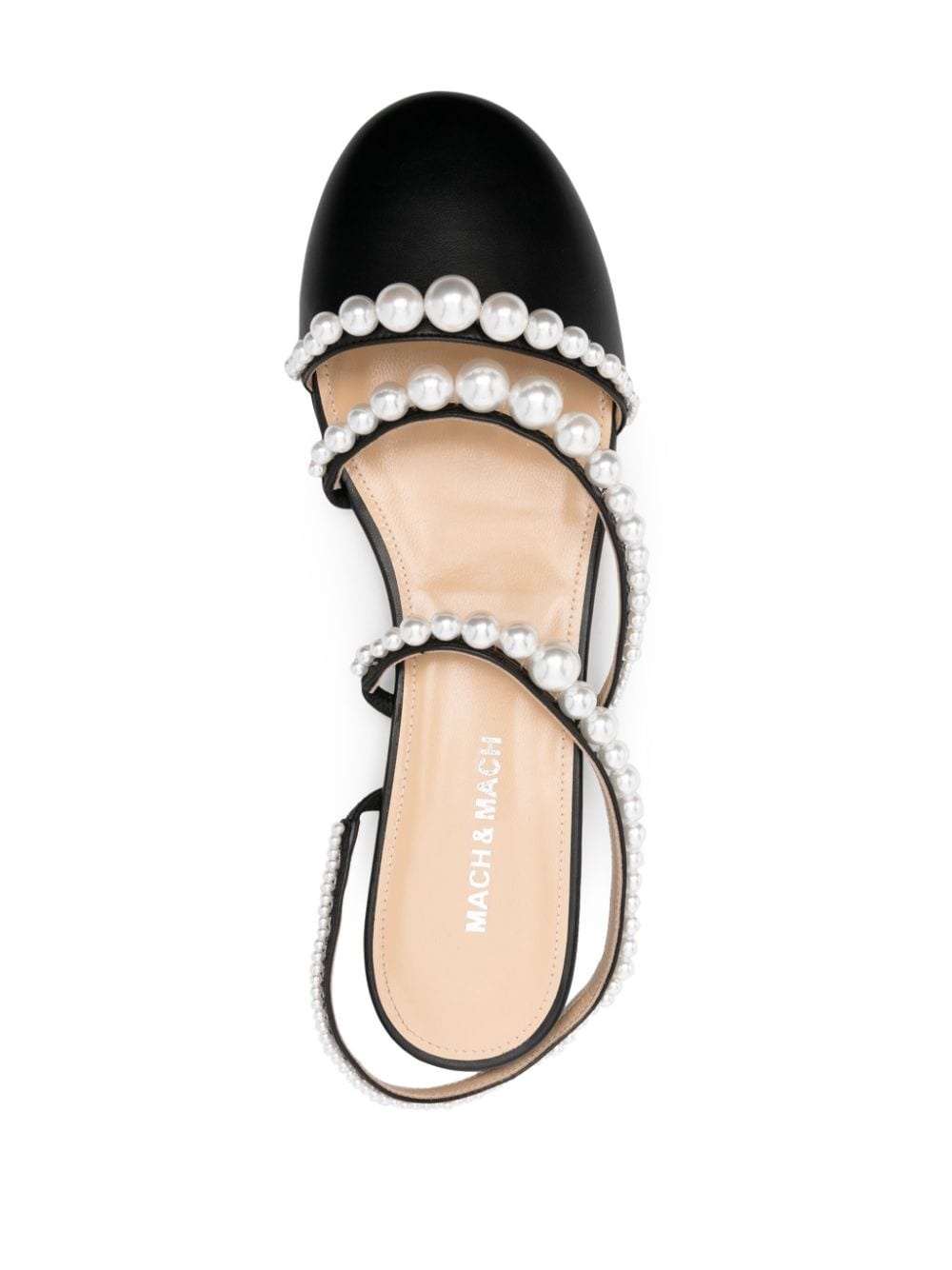 pearl-embellished leather ballerina shoes - 4