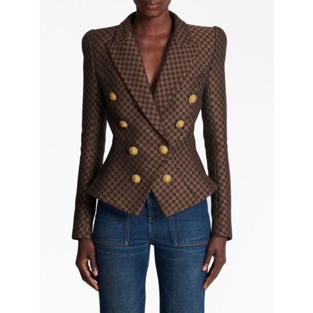 ジャケット Monogram Jacquard Double Breasted Jacket Monogram Jacquard Double Breasted Jacket - Walmart.com