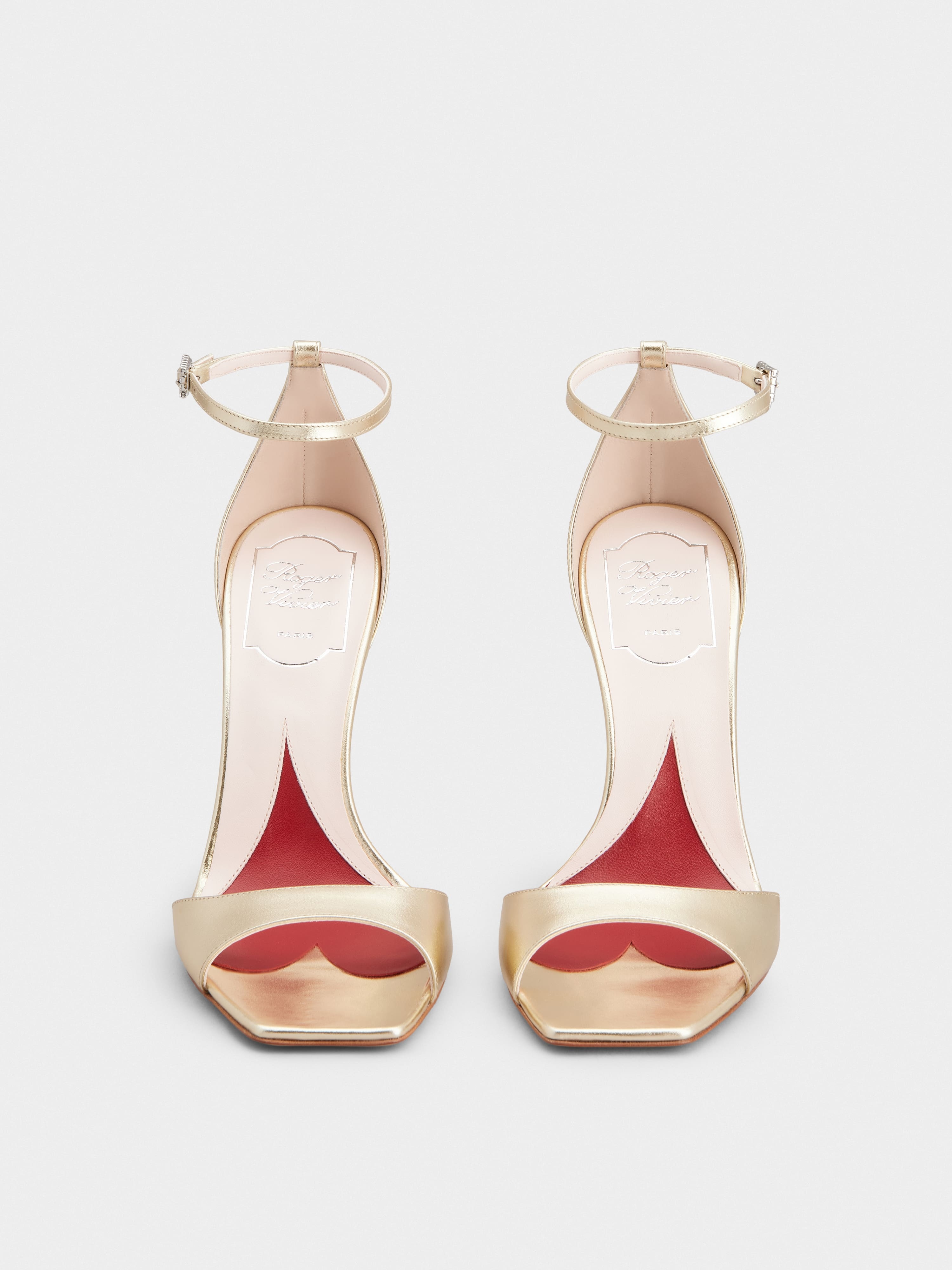Jewel Heel Sandals in leather - 7