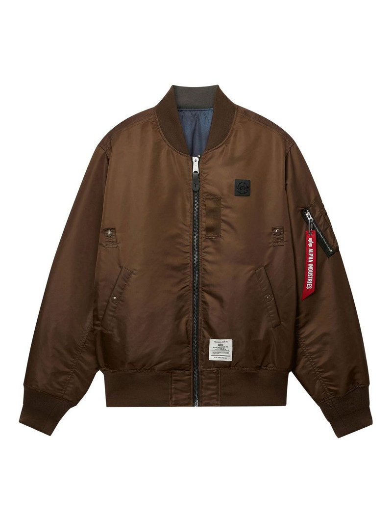 logo-patch bomber jacket 1