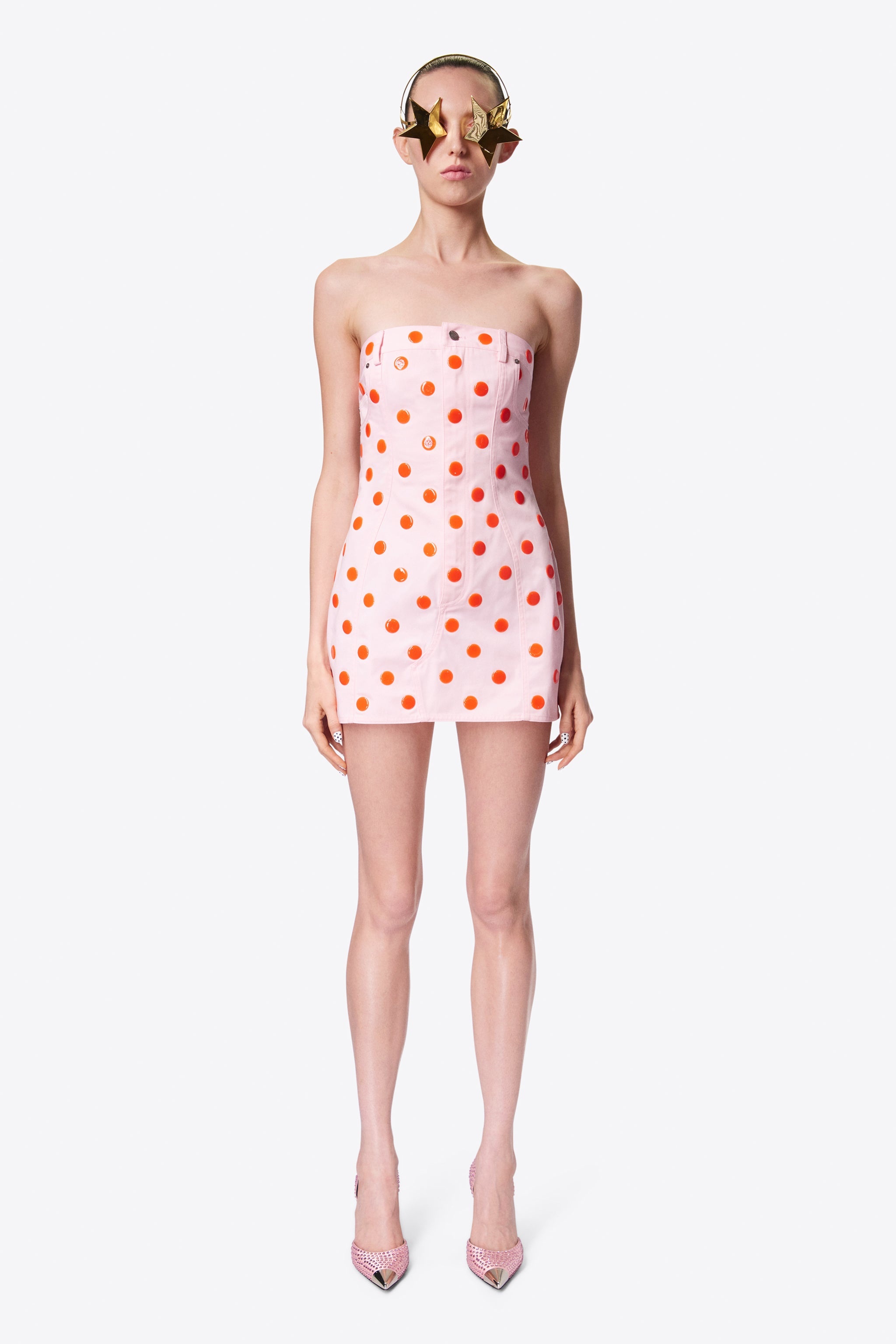 POLKA DOT STRAPLESS MINI DRESS - 3