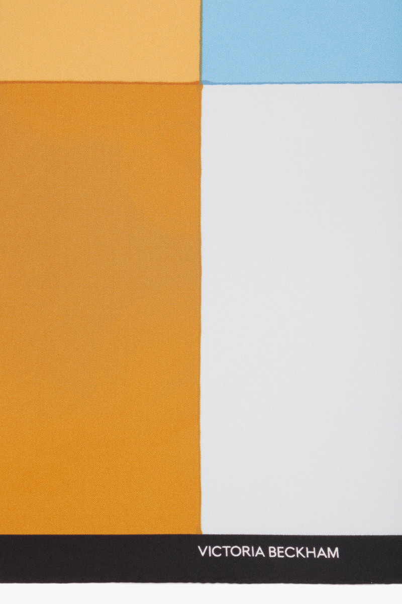 Colour Block Silk Scarf In Marina 3