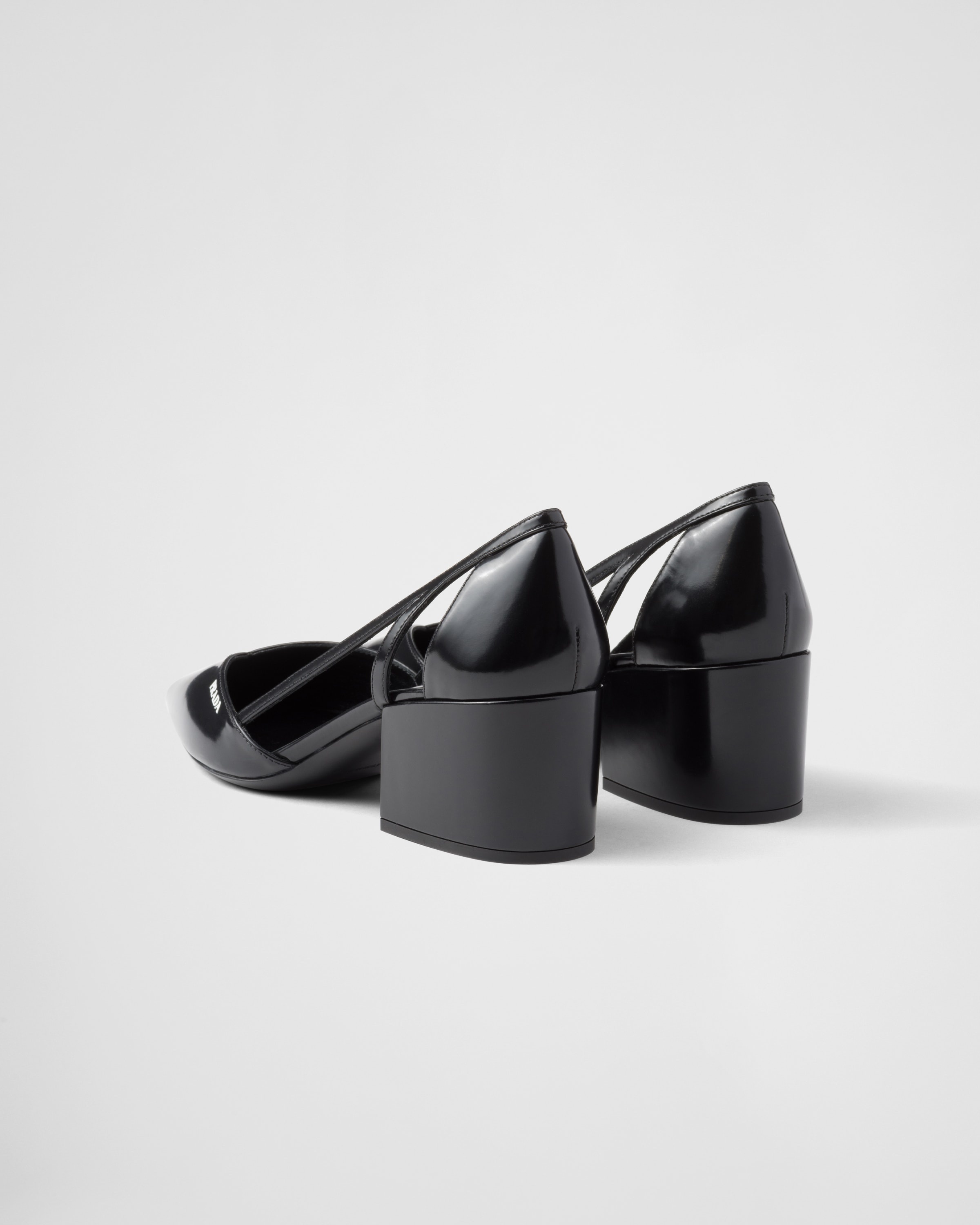 Prada Brushed leather cut-out pumps | REVERSIBLE