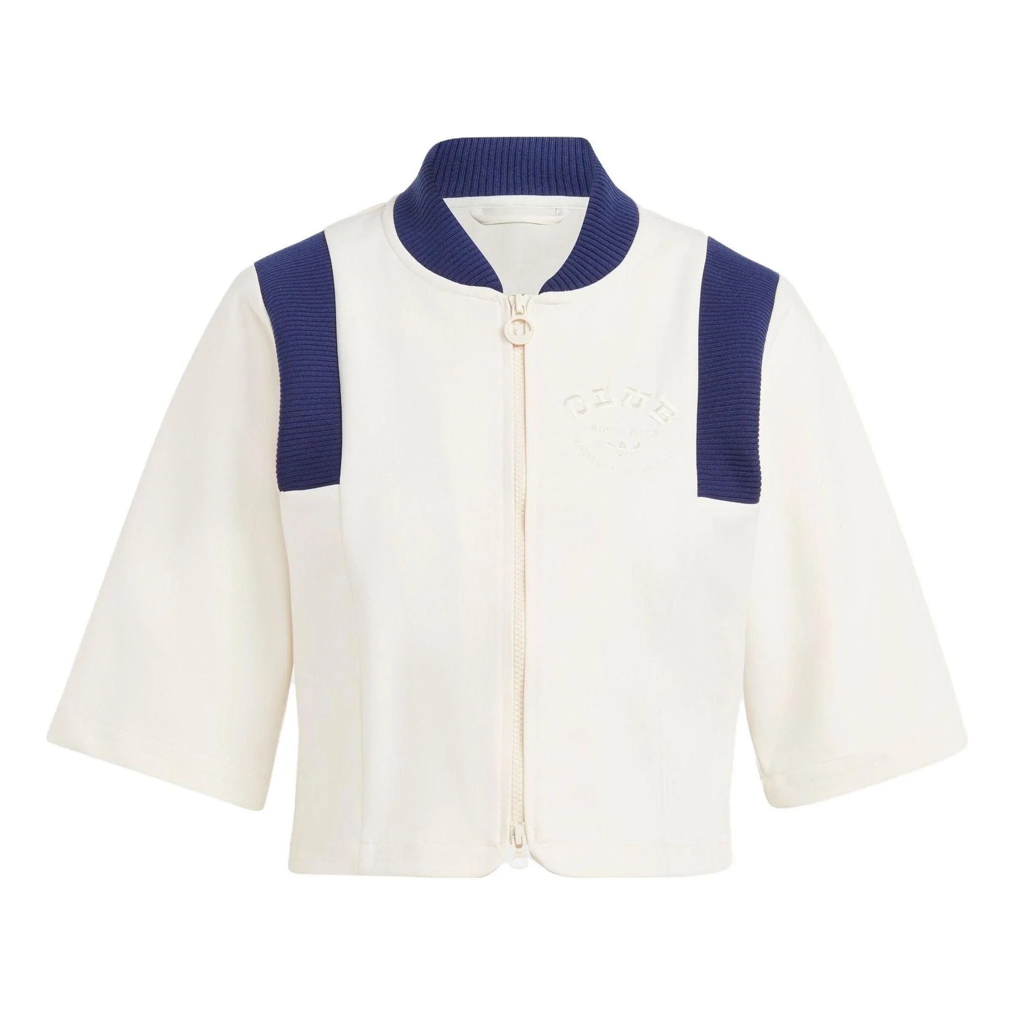 (WMNS) adidas Blue Version Crop Track Jacket 'Chalk White' IB5793 - 1