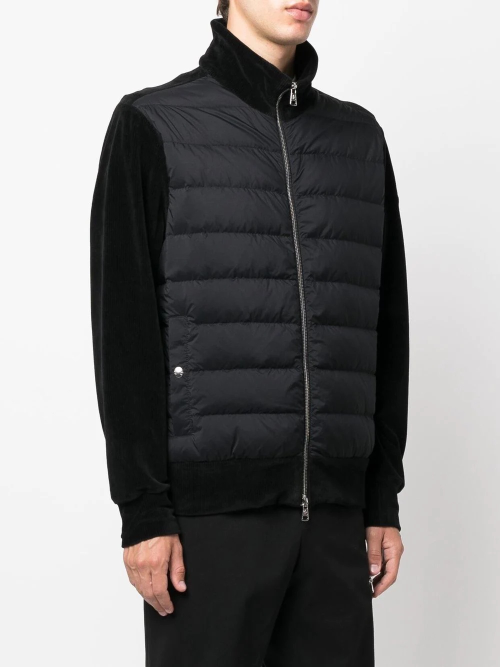 padded-panel zipped-up jacket - 3