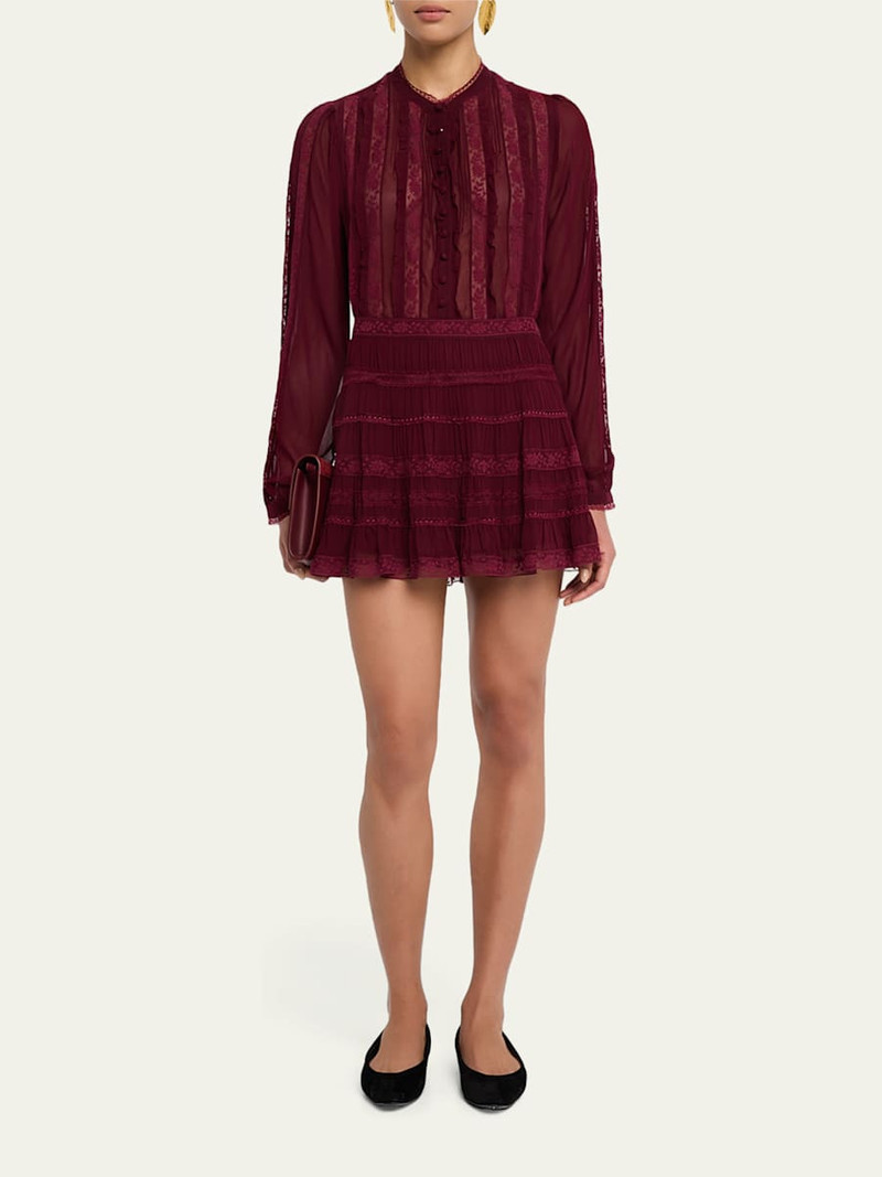 LoveShackFancy Alvynne Sheer Lace Blouse outlook