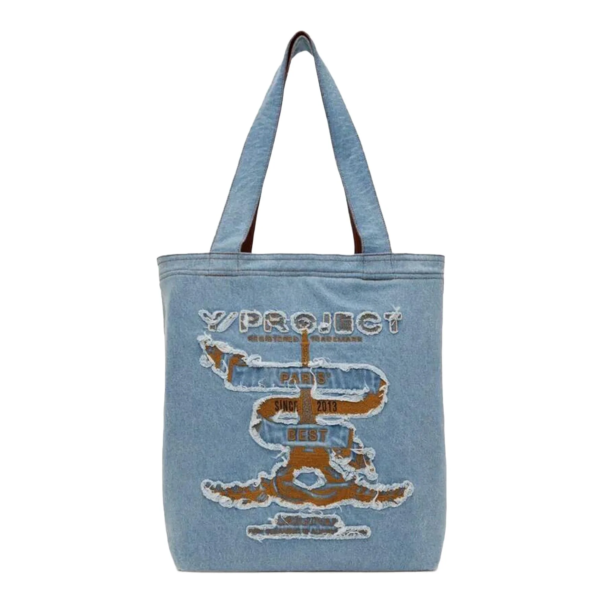 Y/Project Paris Best Distressed Denim Tote Bag 'Blue' - 1