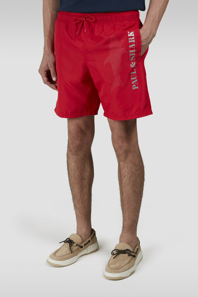 SWIM SHORTS WITH REFLECTIVE LOGO PRINT 6