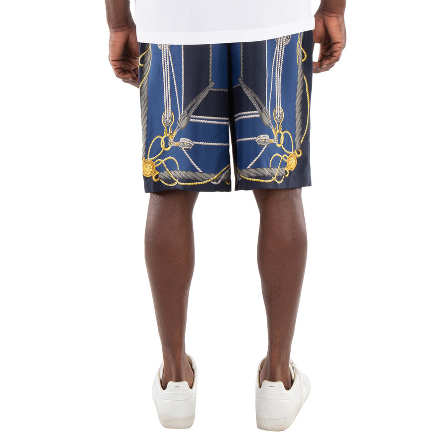 Versace Nautical Print Silk Shorts - 4