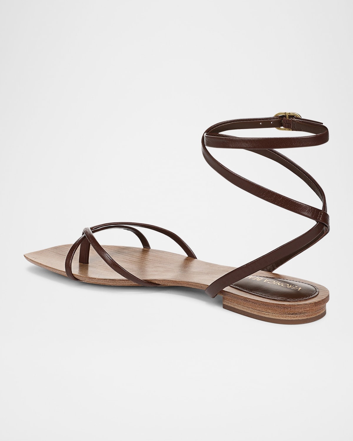 Allegra Leather Flat Ankle-Strap Sandals - 4