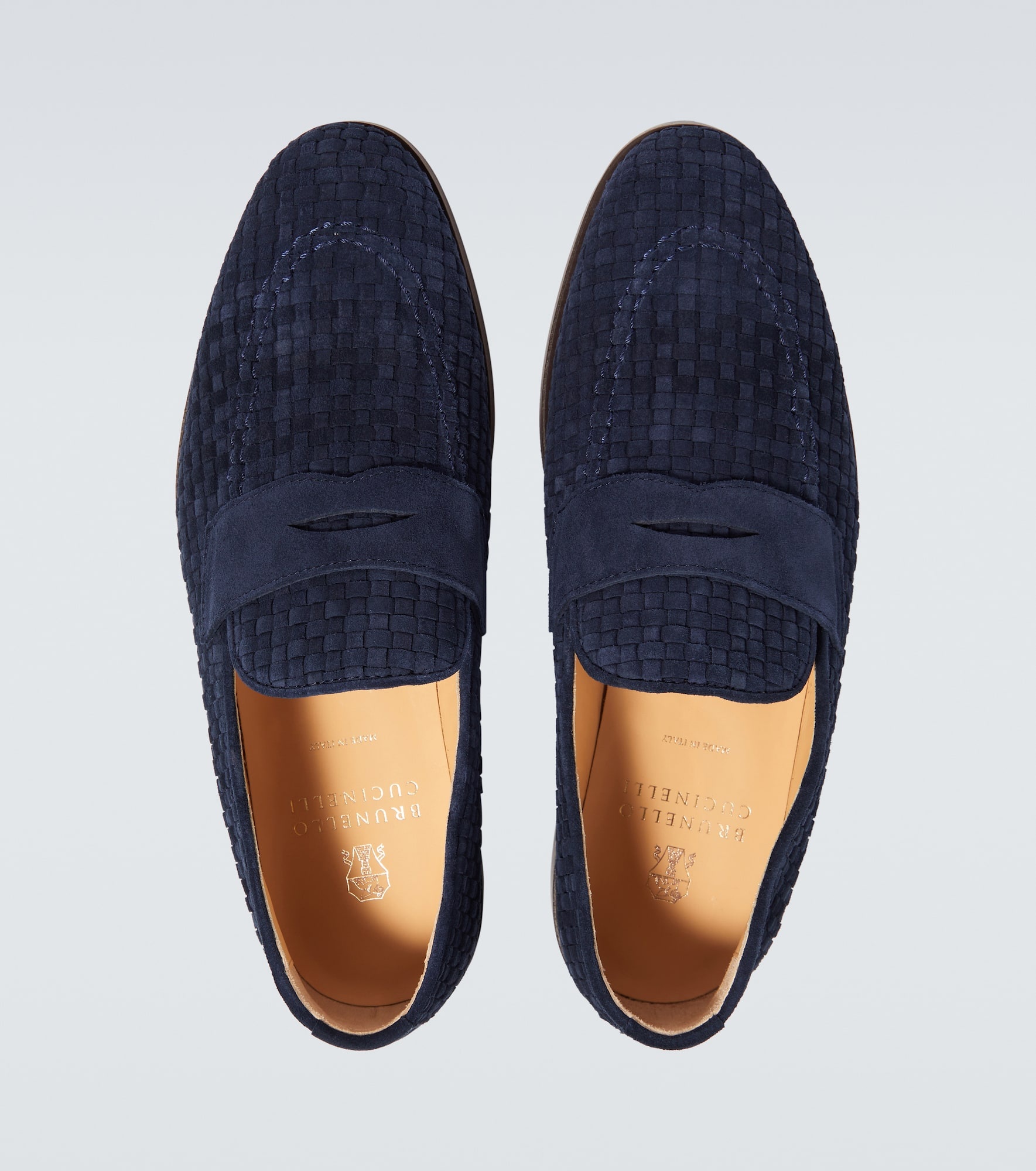 Woven suede penny loafers - 4
