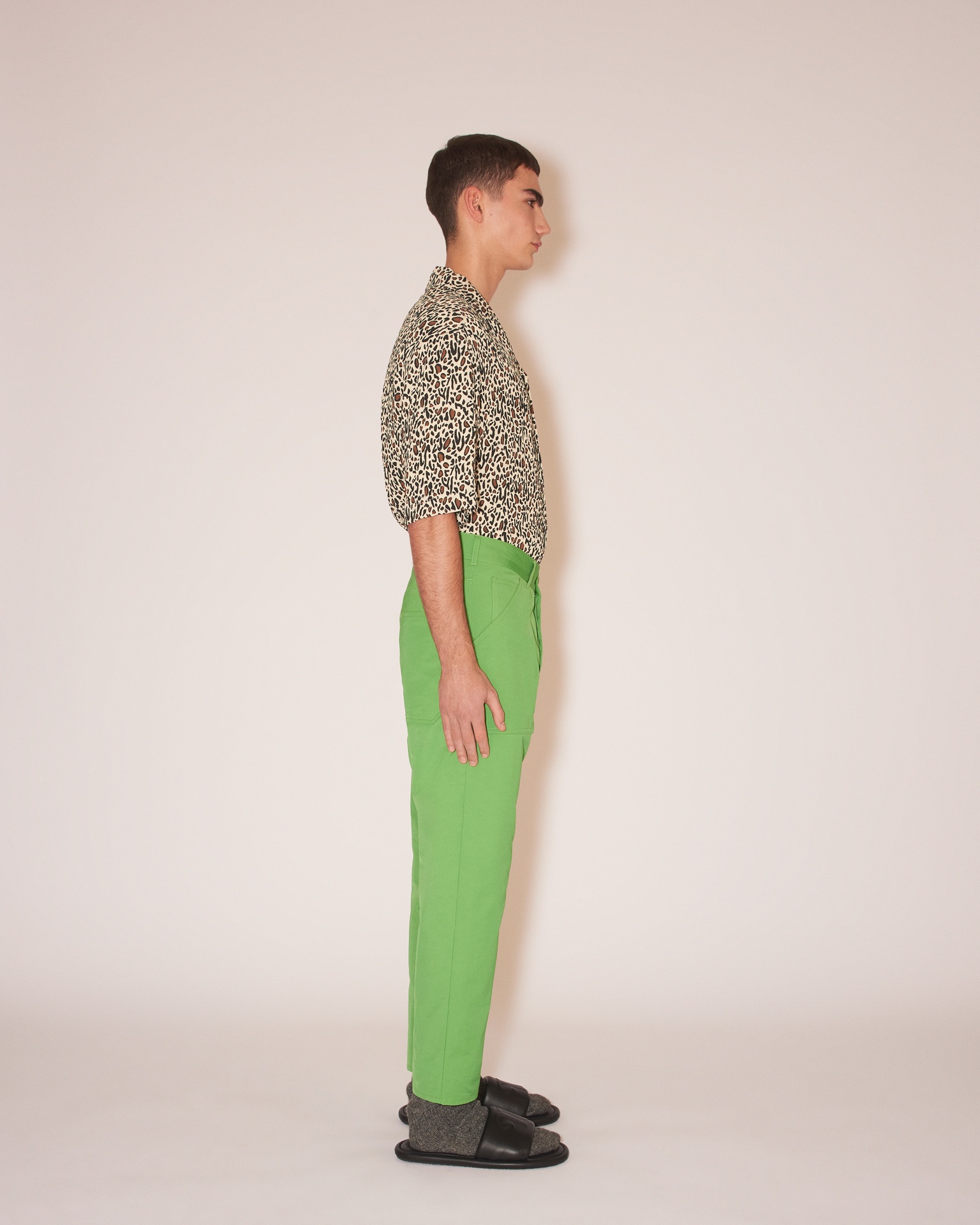 JASPER - Cropped straight-leg jeans - Green - 3